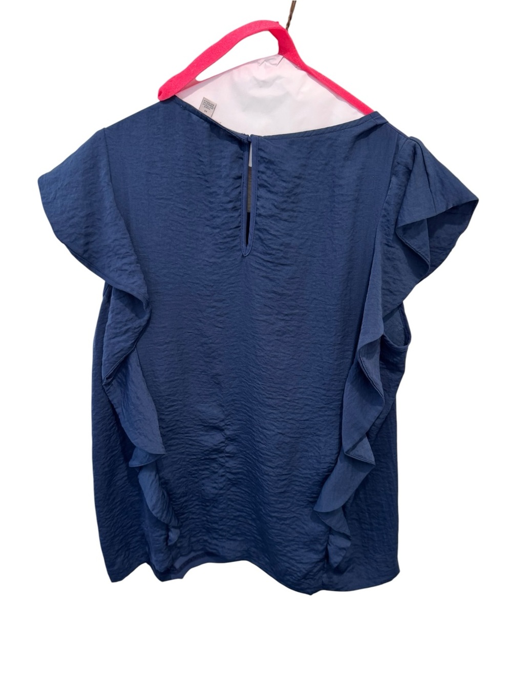 Halogen Navy Ruffle Sleeve Blouse - Picture 2 of 3